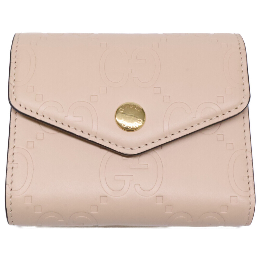 GUCCI 772793 AAC1Q 5701 GG Pattern Medium Wallet Tri-fold (with coin purse) L...